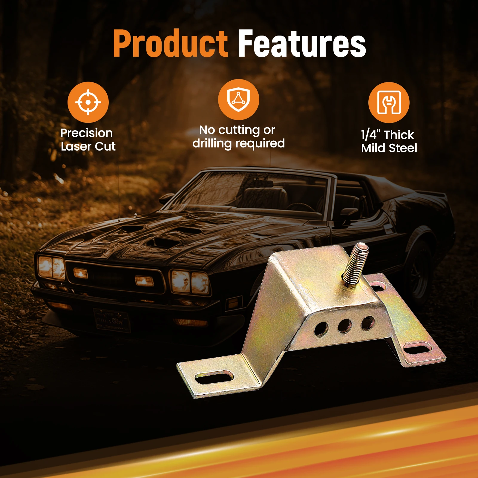 Placas adaptadoras LS para Mustang 1979-2004 con soportes sólidos - imagen 4