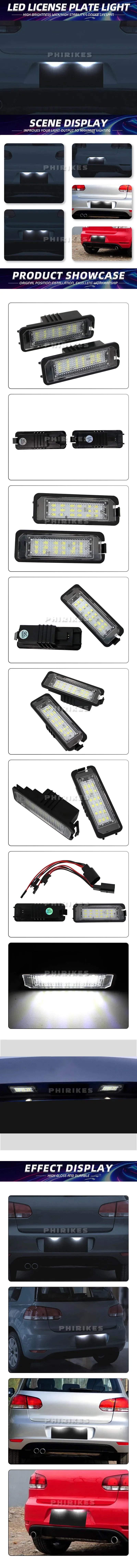 Luces LED de matrícula de 12 V para vehículos Volkswagen, Skoda y Seat