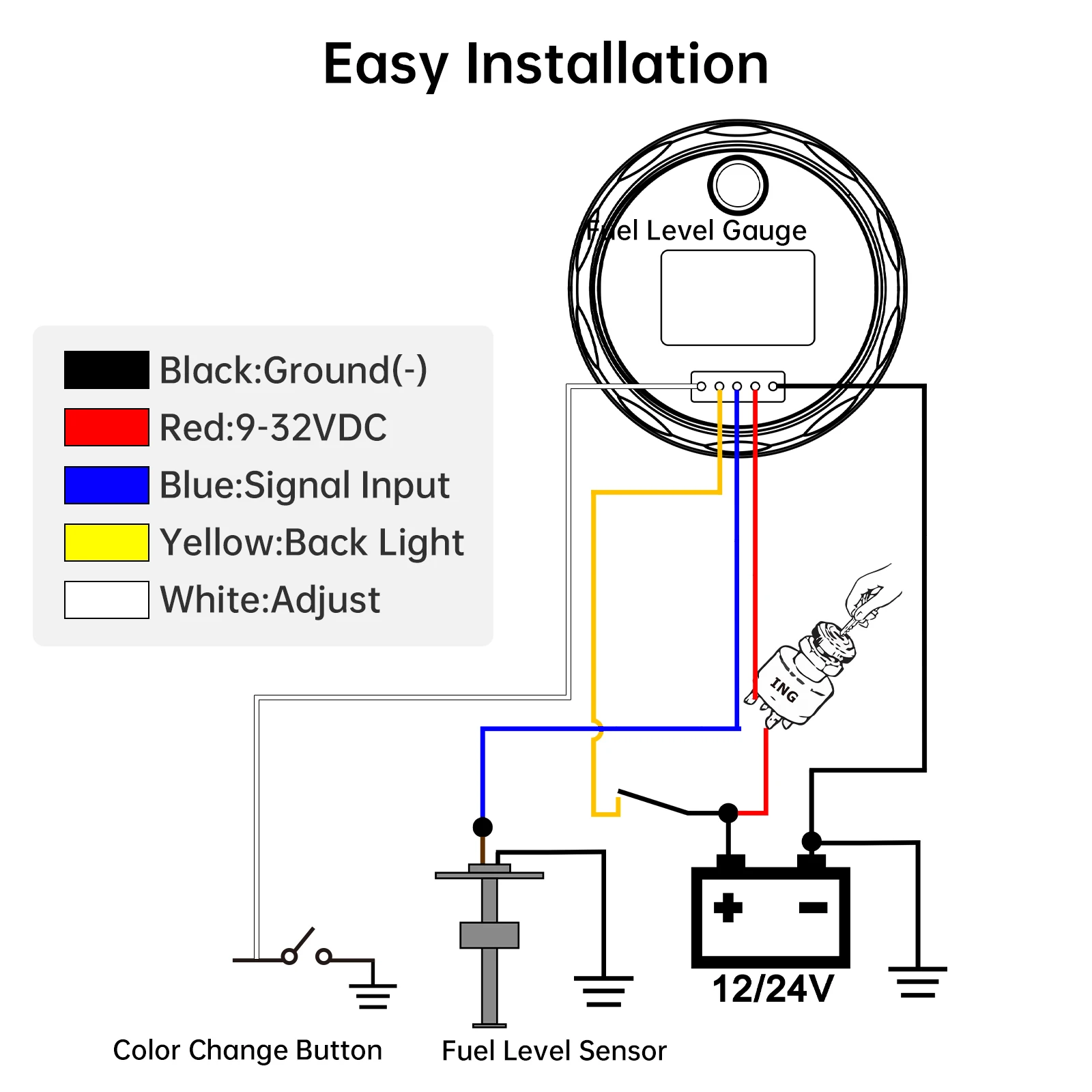 Sensor nivel combustible 0-190Ω 52mm universal - imagen 4