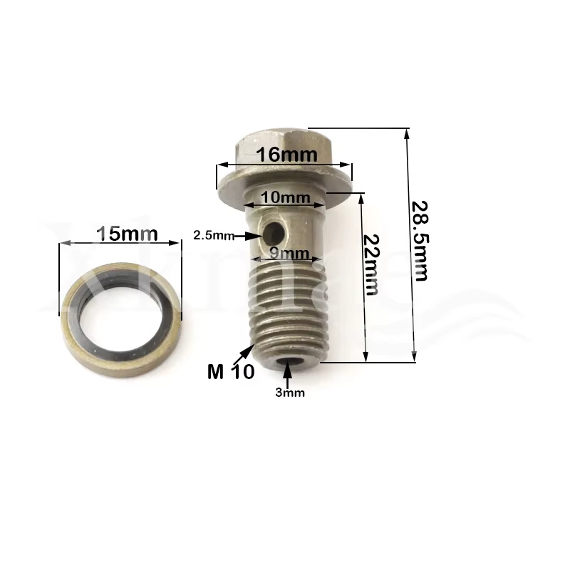 Tornillo racor para latiguillo de freno de moto M8/M10 x 1,25 - imagen 3
