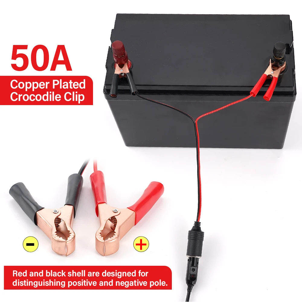Toma de mechero 12 V 50 A con pinzas para batería de coche - imagen 5