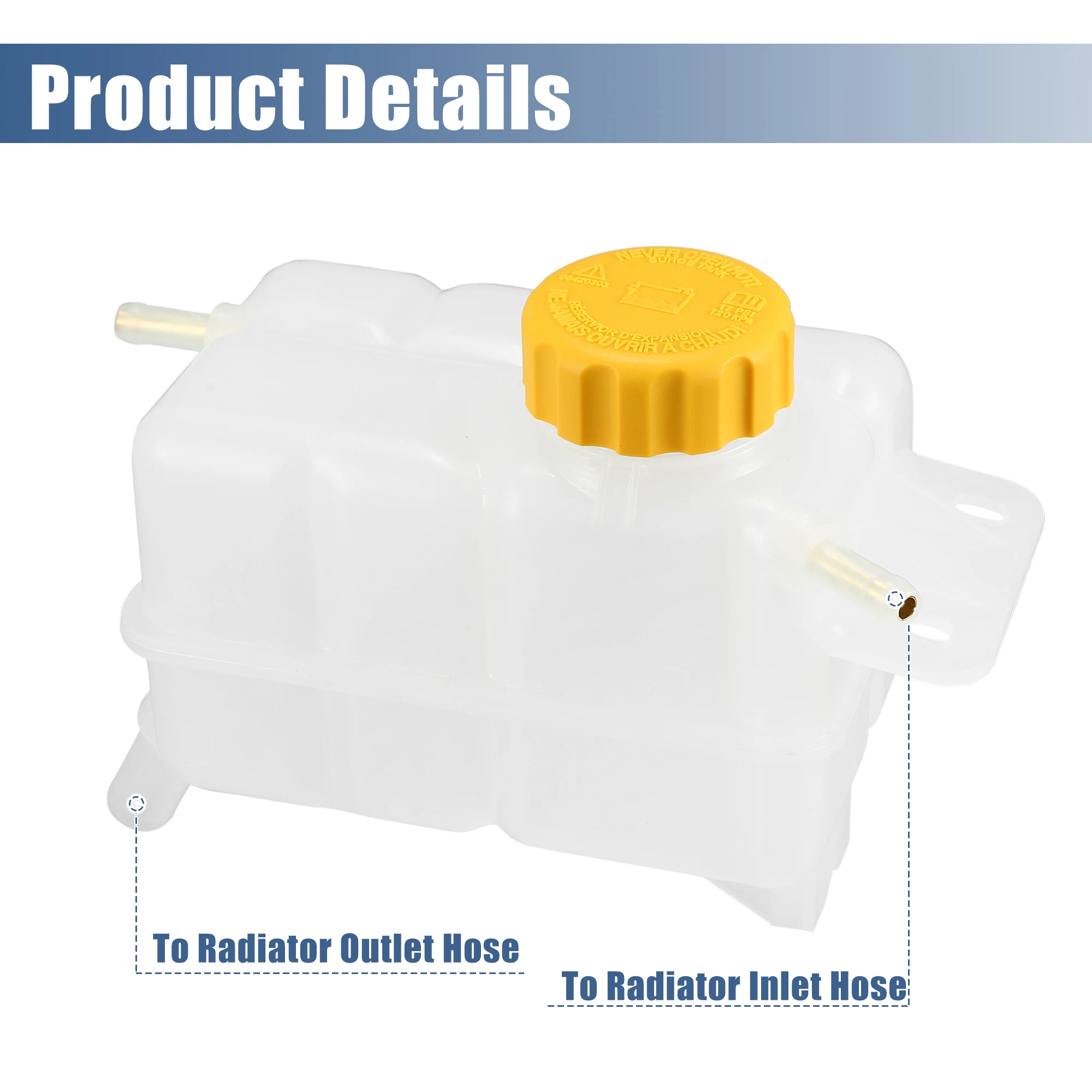 UXCELL-tanque de depósito de radiador refrigerante para Chevrolet Aveo LS, LT 1.6L L4 - Gas 96930818-95216944, 2007 con tapa, 1 Juego - imagen 5