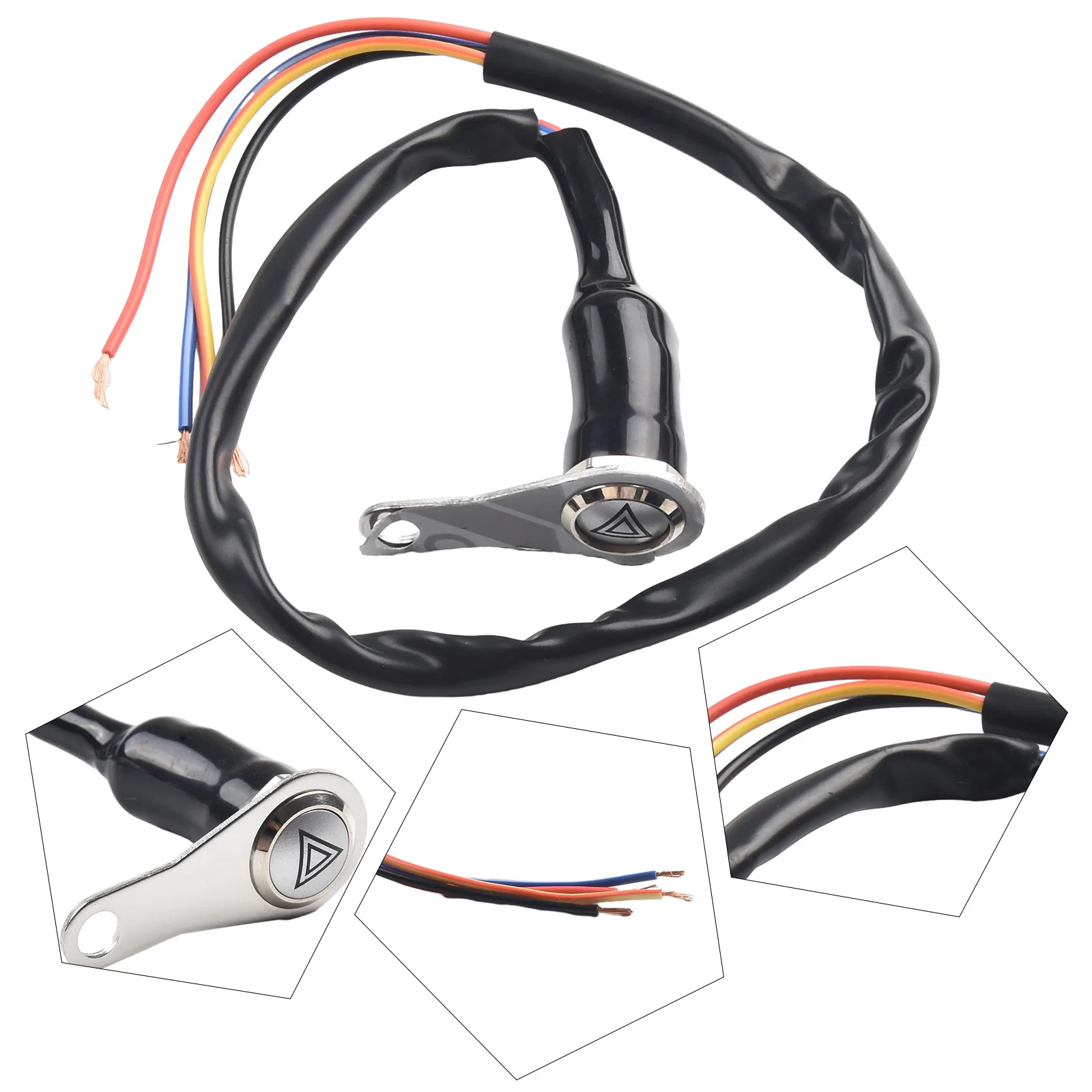 Interruptor manillar moto LED 12V rojo doble destello - imagen 2