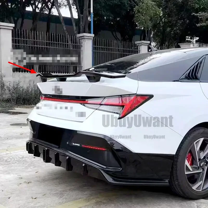Para Hyundai Elantra Avante CN7 2020 2021 2022 2023 2024 + alerón trasero de coche alerón trasero de plástico ABS para maletero de coche - imagen 4