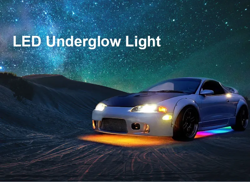 Kit de seis tiras LED COB RGBIC para iluminación inferior de coche