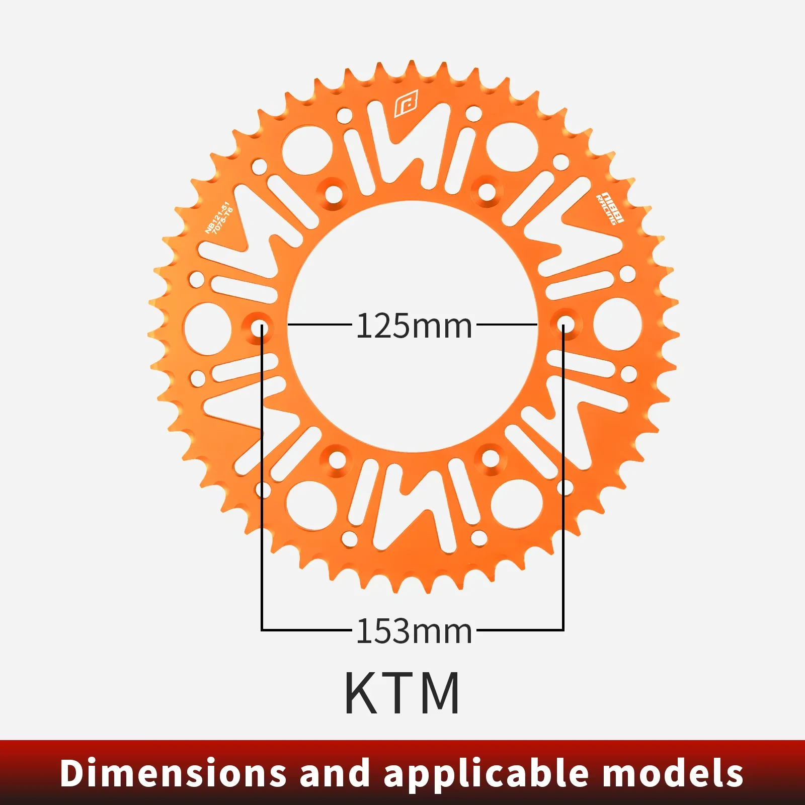 NIBBI piñón de cadena trasero aluminio – KTM EXC SX MXC Honda CRF - imagen 3