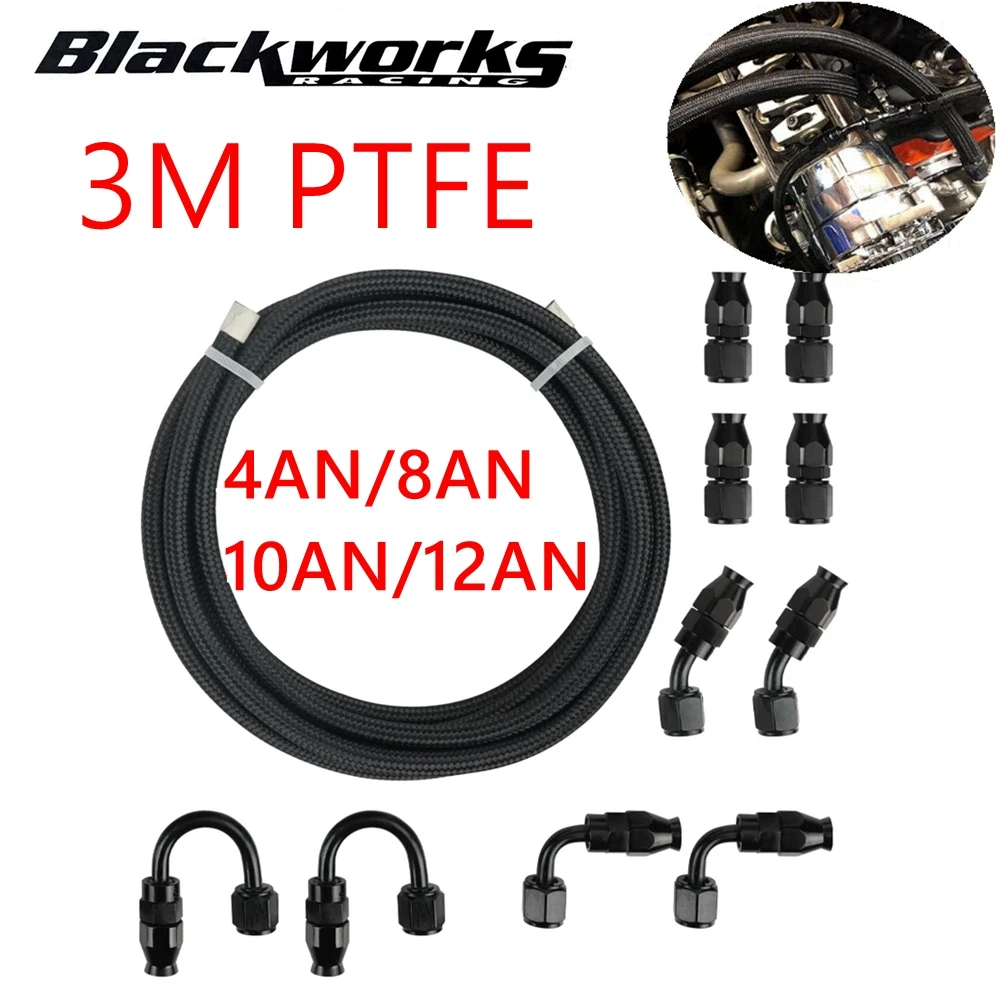 3M Manguera combustible trenzada PTFE para E85 – Adaptadores 4AN 8AN 10AN 12AN