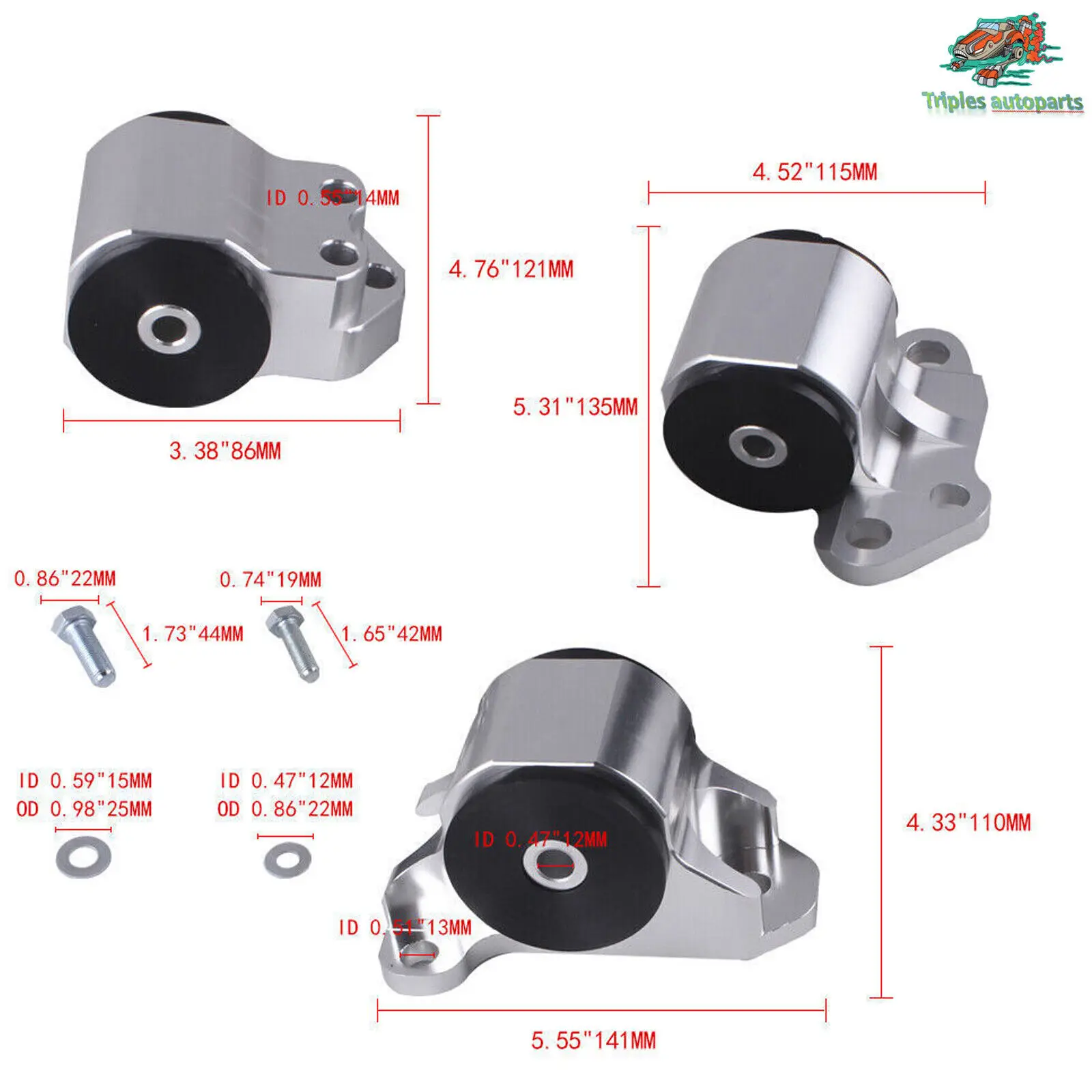 Kit soportes motor intercambio B/D para Honda Civic EG 92-95 - imagen 2
