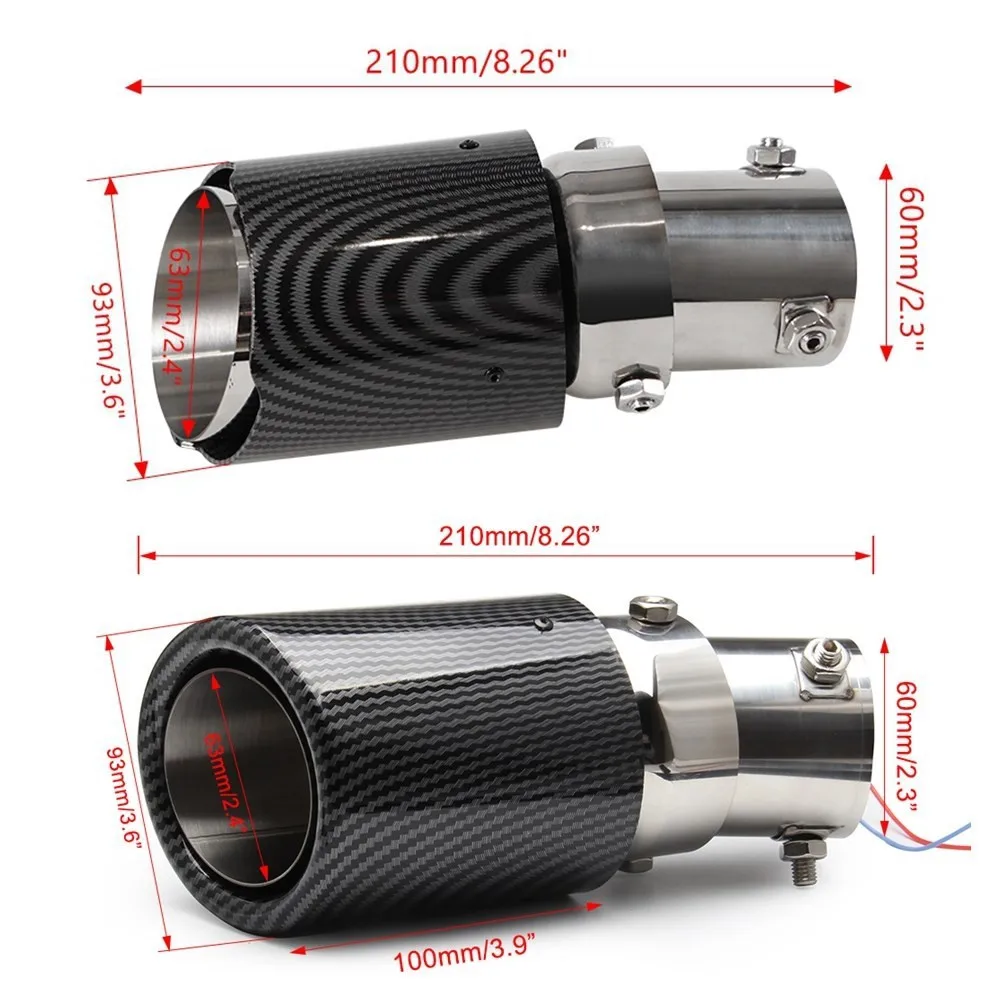 Turbo Sport silenciador de escape universal con punta LED rojo/azul - imagen 2