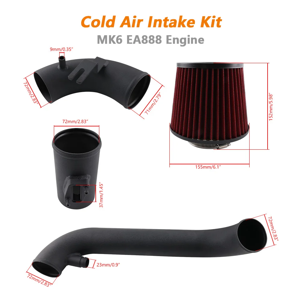 Kit admisión aire frío con filtro para VW 1.8 y 2.0 T EA888 GTI - imagen 4