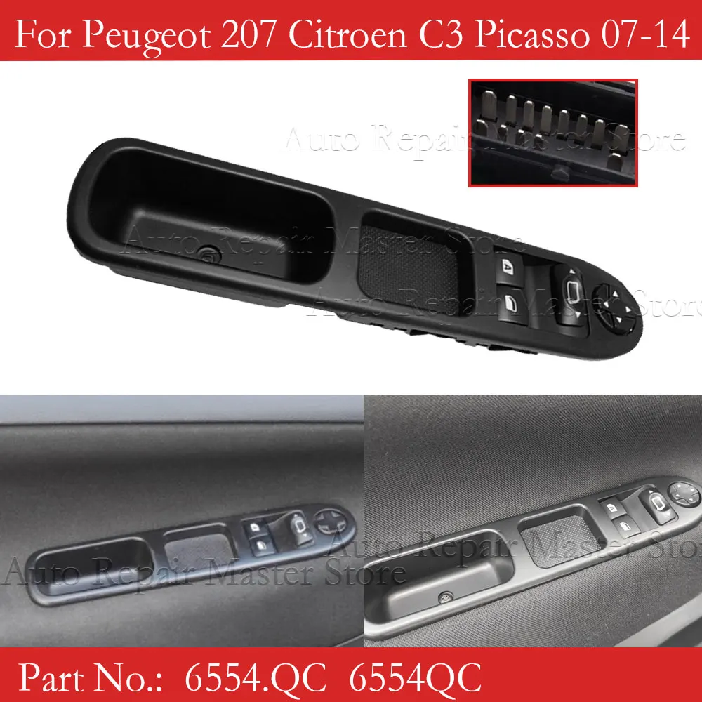 Interruptor elevalunas maestro Peugeot 207 y Citroën C3 Picasso - imagen 2