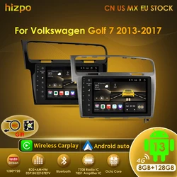 Hizpo Autoradio 2Din Android Auto CarPlay GPS VW Golf 7 2013-2017