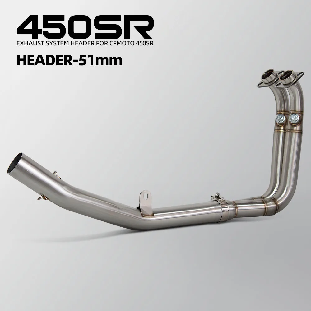 Colector escape deportivo CFMOTO 450NK 450SR acero inoxidable