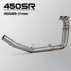 Colector escape deportivo CFMOTO 450NK 450SR acero inoxidable