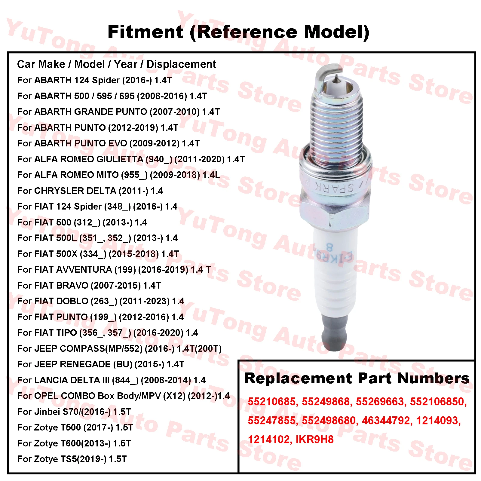 Velas de ignición Jeep Renegade 1.4T Fiat 500X Abarth 124 - imagen 3