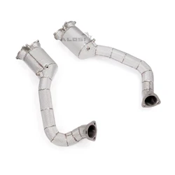 Downpipe inoxidable Porsche 718 GTS 4.0 con protector térmico