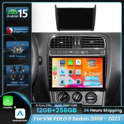 Radio Android 15 con CarPlay y navegación para VW Polo 5 2008-2023