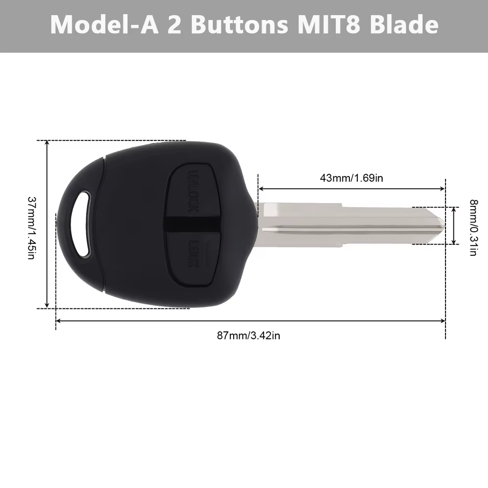Carcasa de llave Mitsubishi Lancer IV-IX, 2/3 botones MIT8/MIT11 - imagen 3