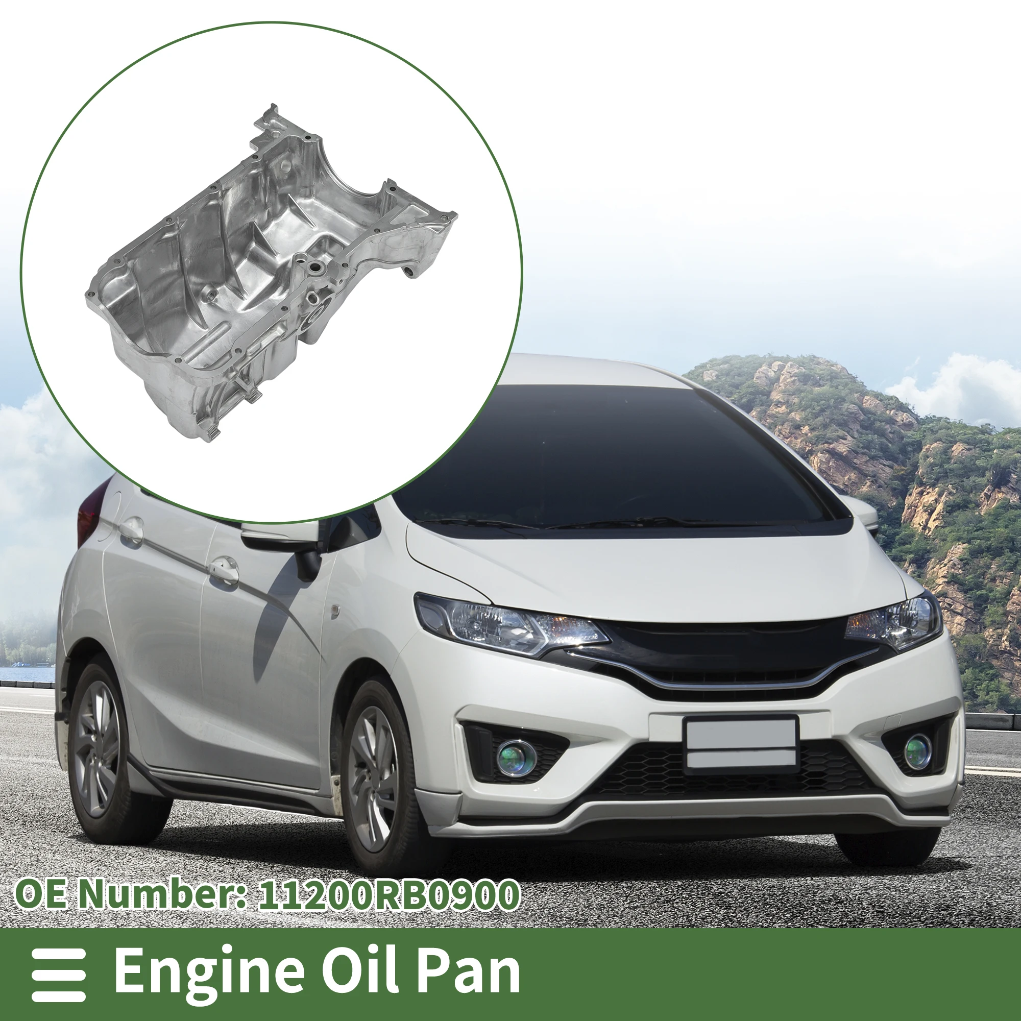 UXCELL Cárter de aceite de motor de coche, cárter de aceite de aluminio, cárter de aceite de transmisión para Honda Fit Base 2009-2013 No.11200RB0900