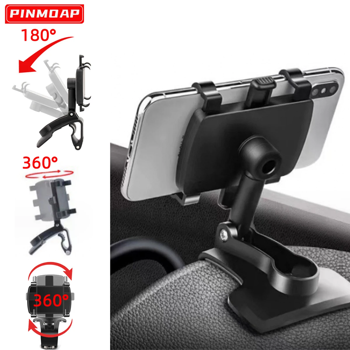 Soporte móvil visera solar giratorio 360° – Navegación GPS coche