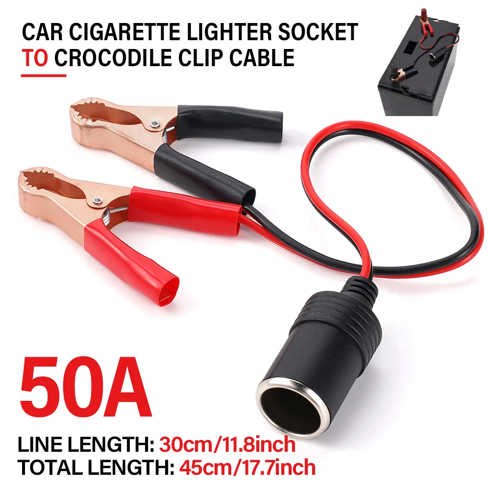 Toma de mechero 12 V 50 A con pinzas para batería de coche - imagen 3