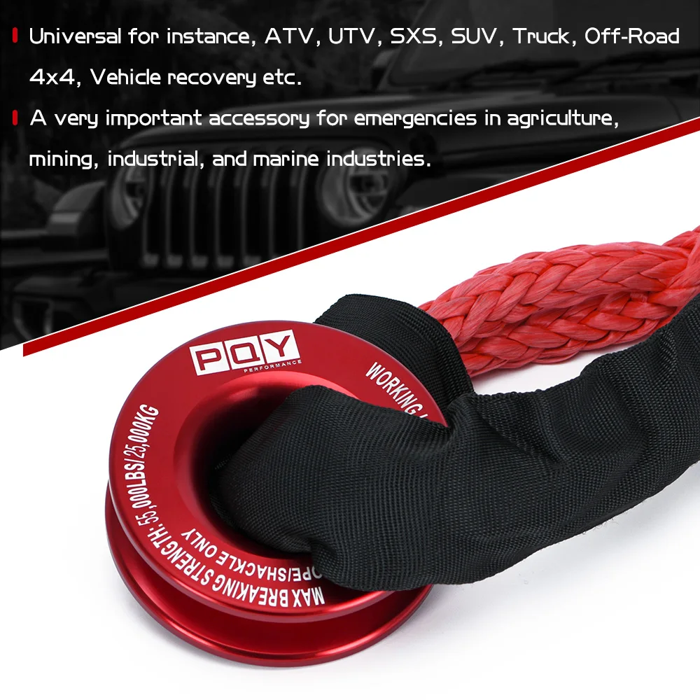 Cuerda de cabrestante 55000 lbs con grillete suave sintético para 4x4 - imagen 2