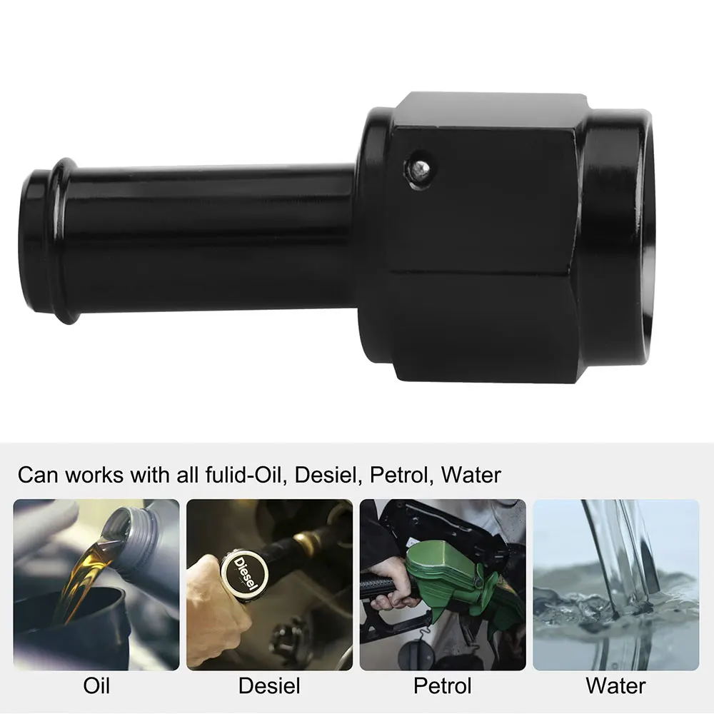 Adaptador AN6 hembra 3/8 y 6AN 5/16 barb 90° aluminio negro - imagen 4