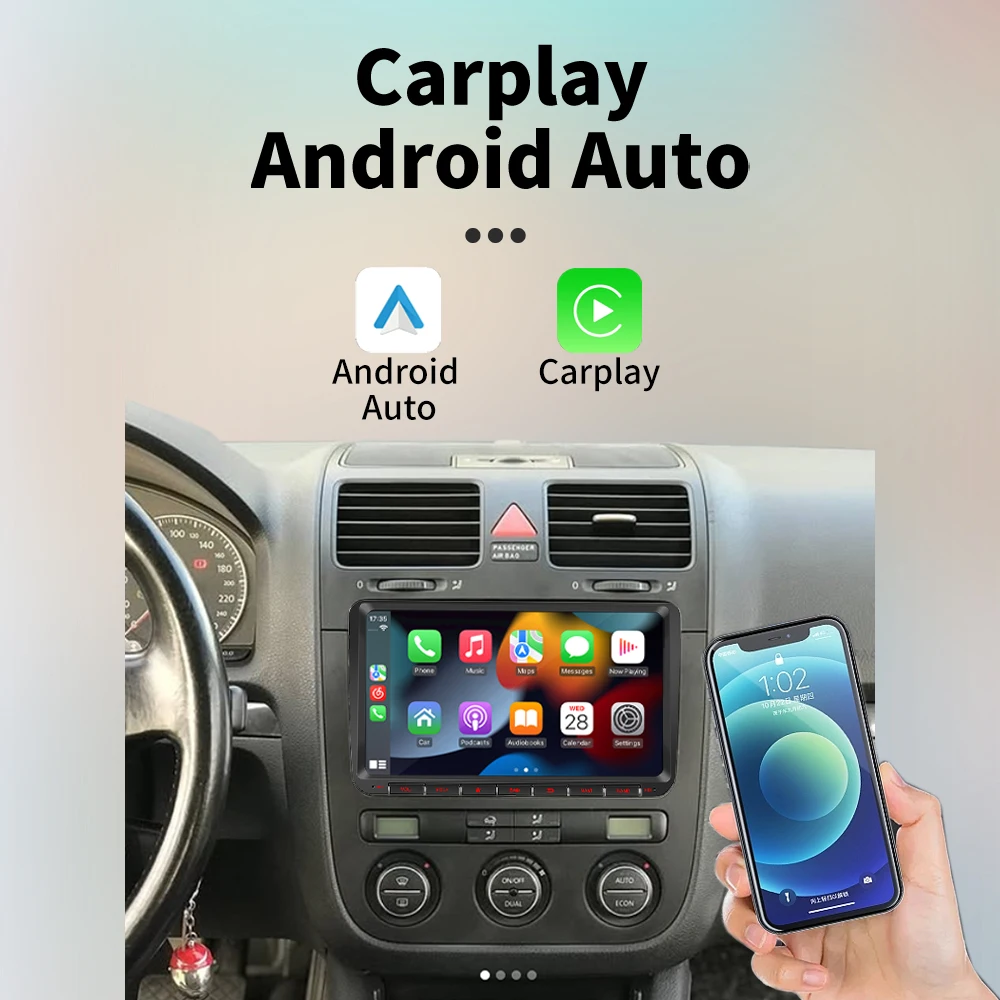 Carplay Android Auto Android Car Multimedia 2 + 64G 2 Din Radio para VW Volkswagen Caddy 2016-2020 9 "pantalla estéreo unidad principal GPS - imagen 3