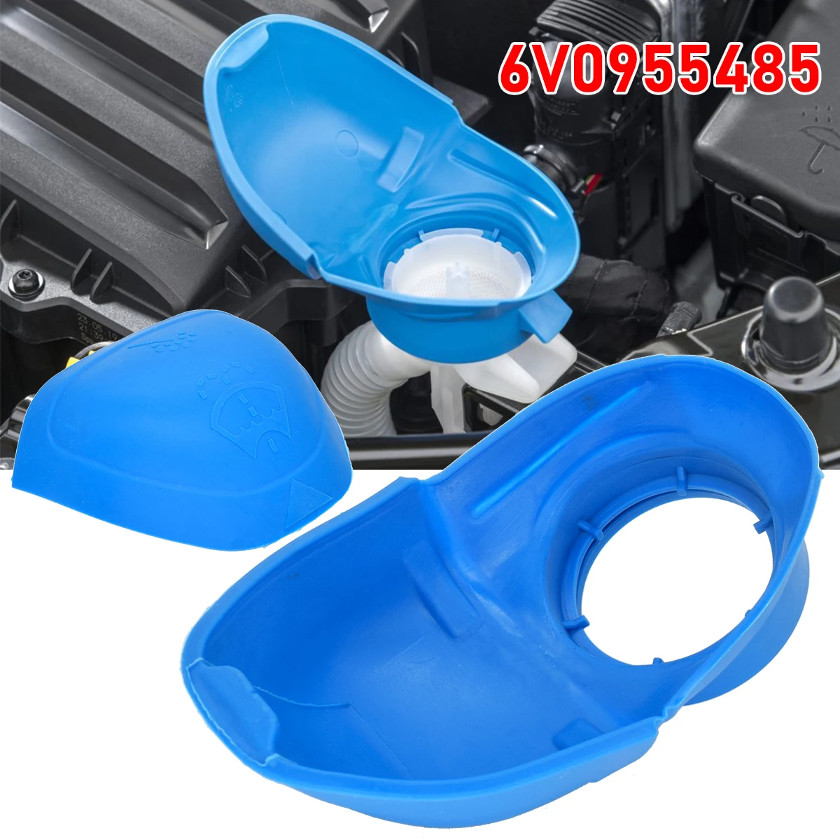 6V0955485 Tapa del depósito limpiaparabrisas para Audi, VW y Skoda