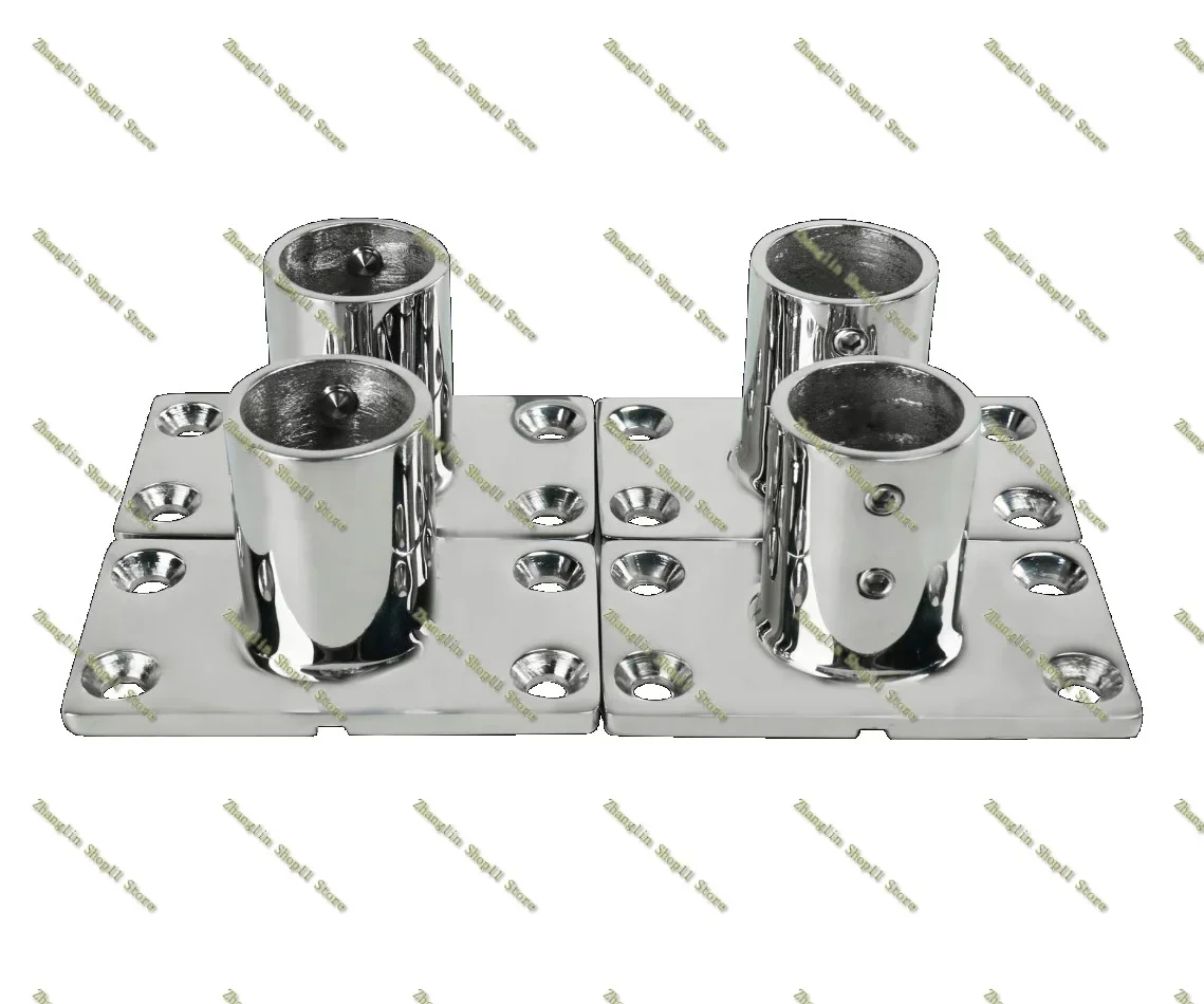Tubo inoxidable 316 base cuadrada para barandilla náutica 90° - imagen 5