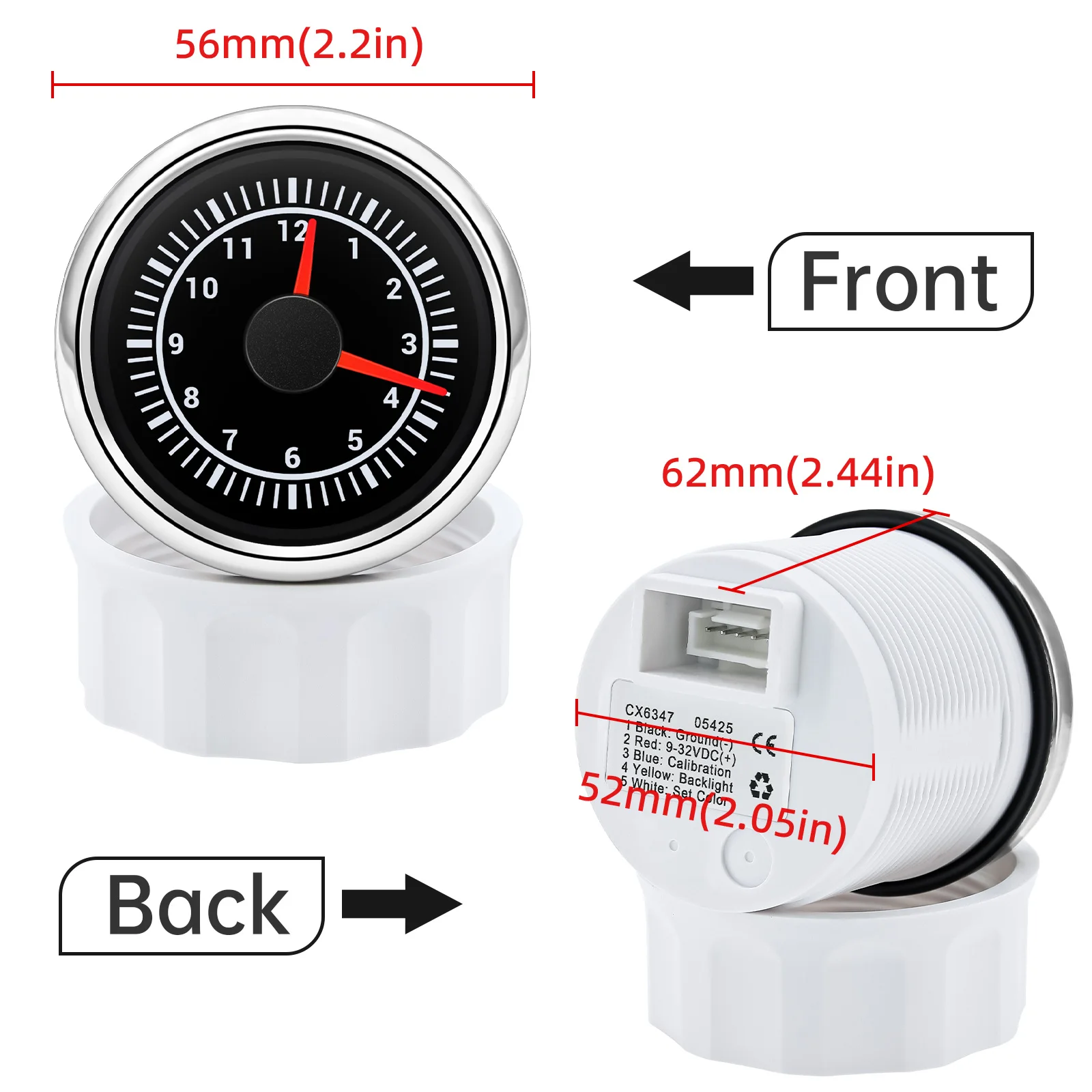 Reloj digital para coche formato 12h con iluminación RGB multicolor - imagen 3