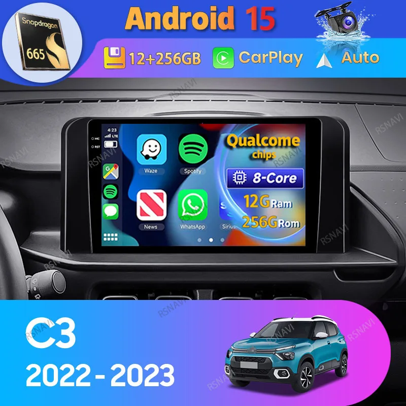 Unidad multimedia Android Auto compatible Citroen C3 2022-2023