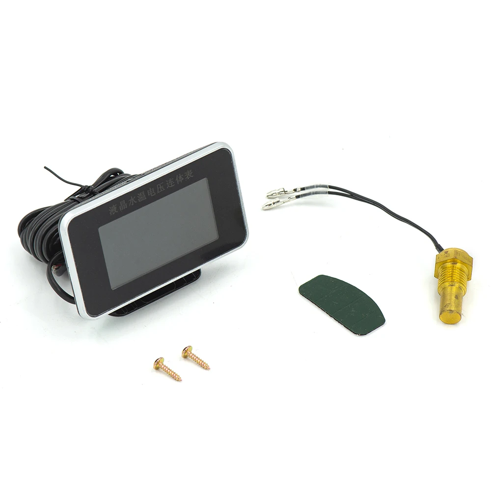 Universal Car voltímetro digital con medidor temperatura agua LCD