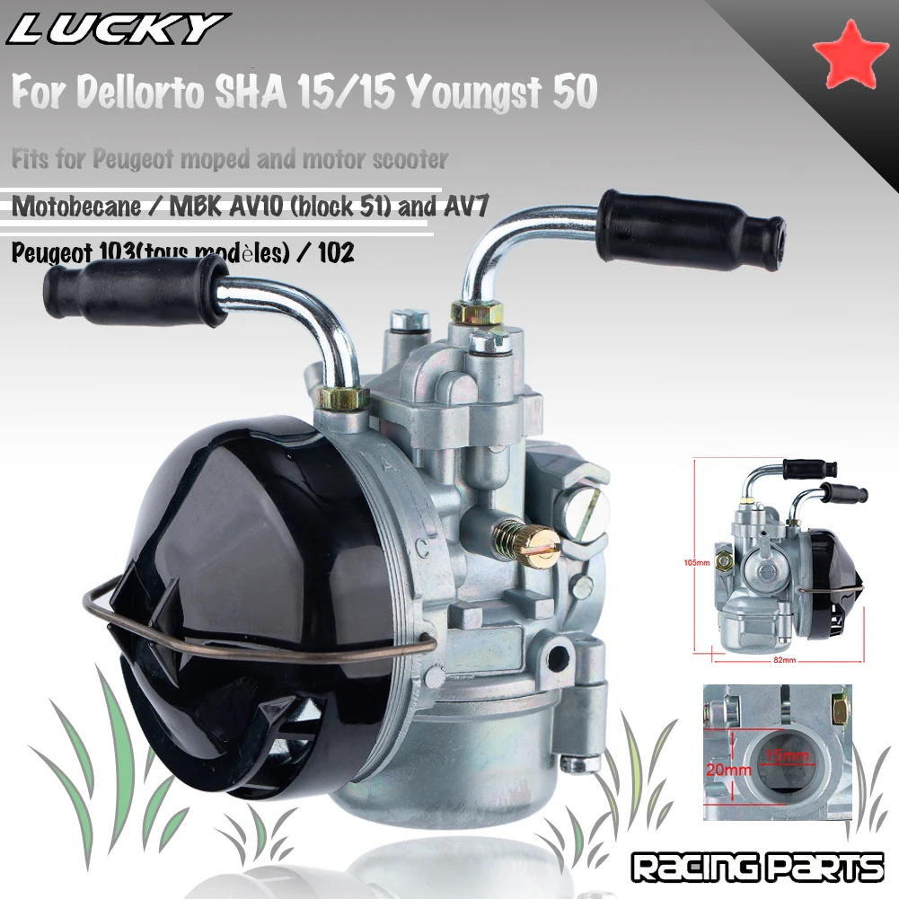 Carburador SHA 15/15 para Peugeot 102 y MBK 51 de 2 tiempos