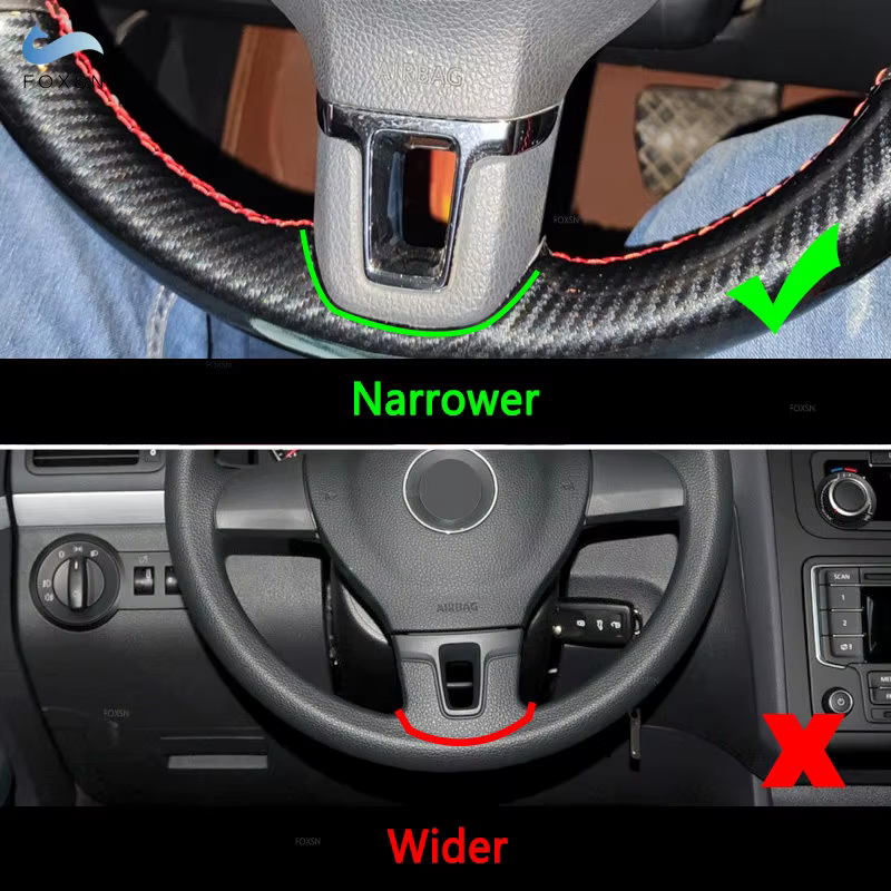 Decoración volante fibra de carbono VW Golf 6 MK6 Jetta Polo Touran Caddy - imagen 5