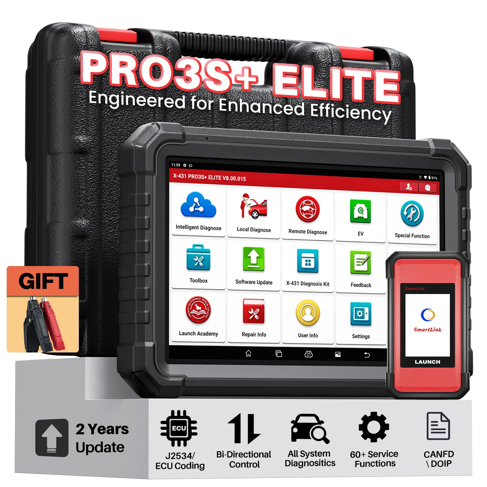 LAUNCH X431 PRO3S+ ELITE Escáner de diagnóstico bidireccional J2534