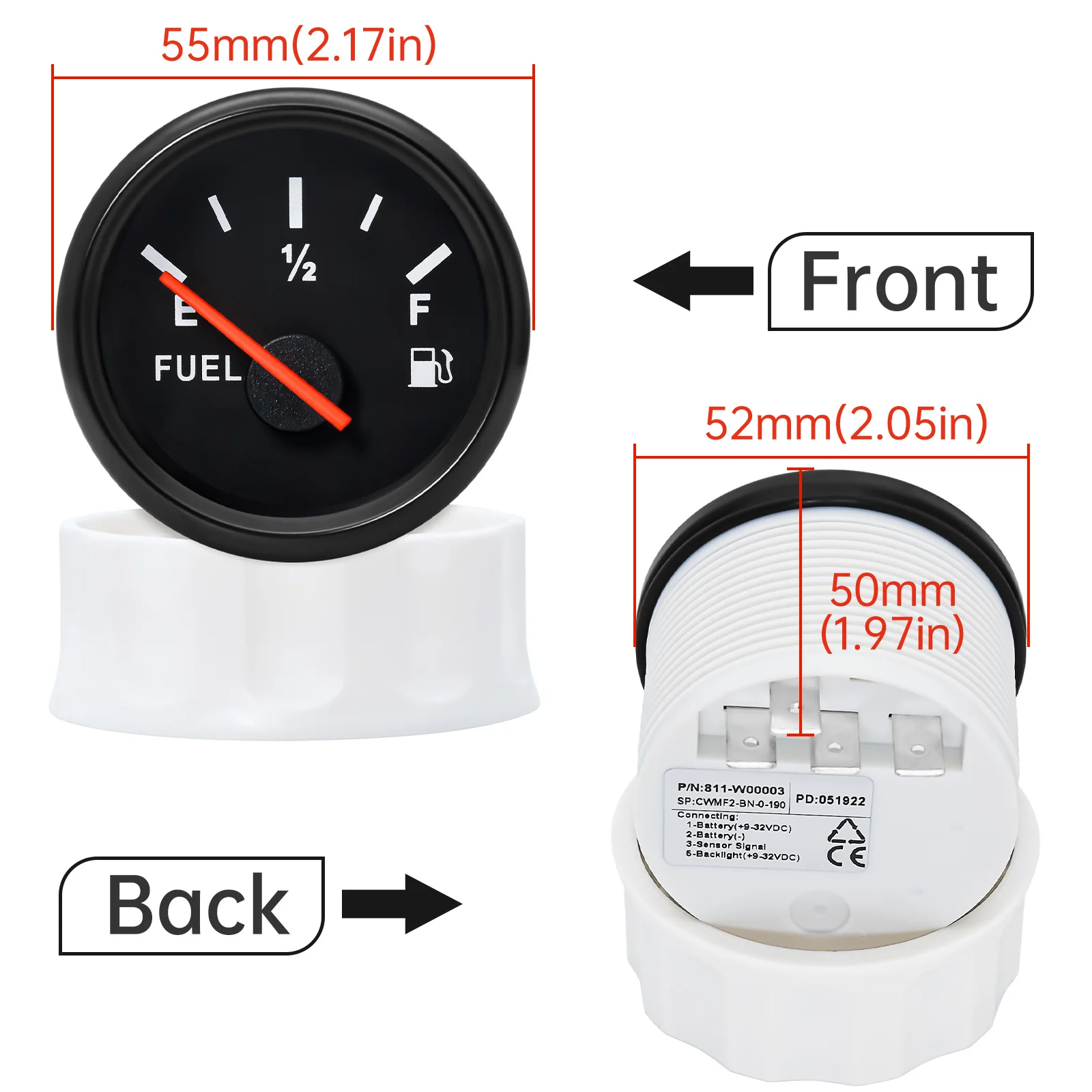 Sensor de nivel de combustible inoxidable 0-190 Ω para barco y coche - imagen 4