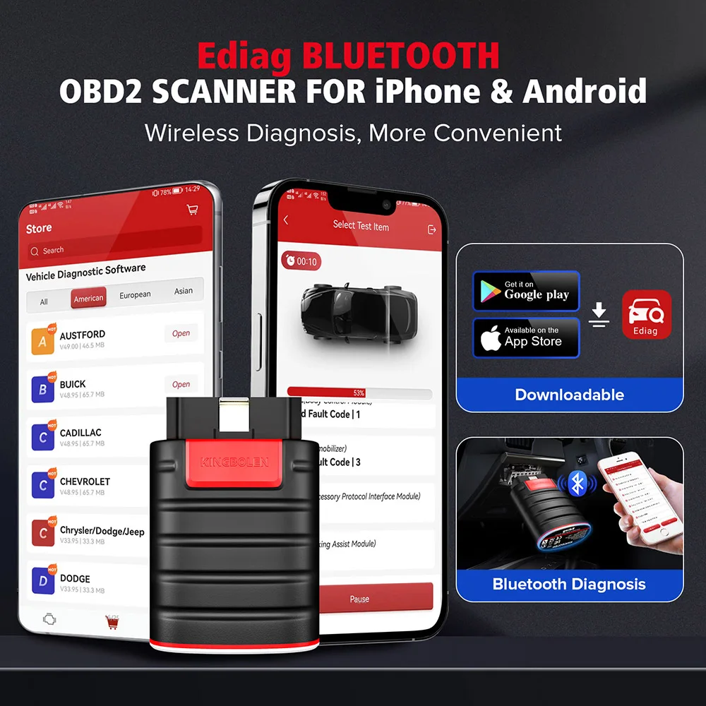 KINGBOLEN Ediag Escáner OBD2 con codificación AutoAuth - imagen 5