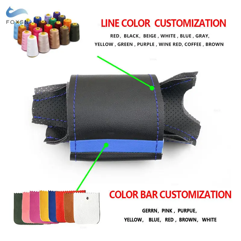Funda de volante de cuero perforado azul BMW E46, E39, X5, Z3 y E36 - imagen 5