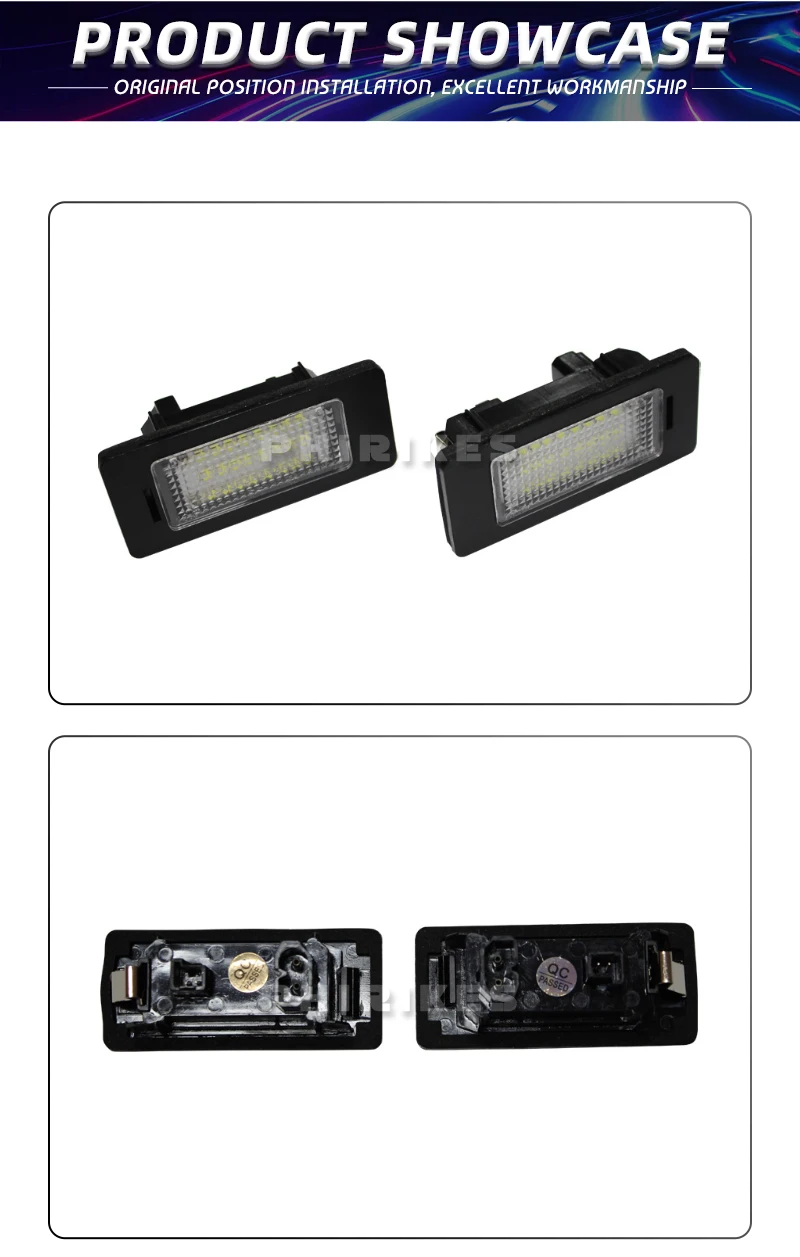 Detalle de las bombillas LED para matrícula