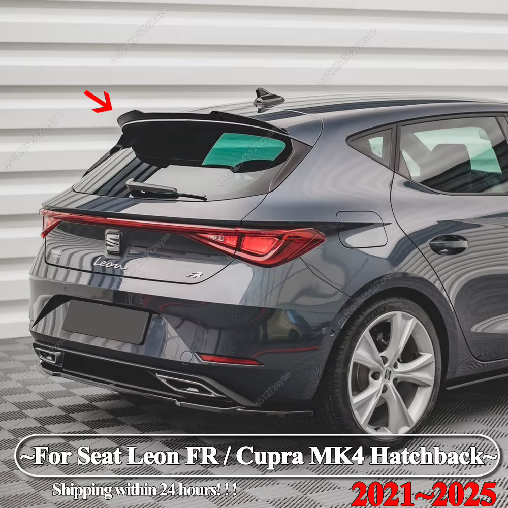 Alerón de techo negro estilo Maxton Seat León FR Cupra MK4 hatchback