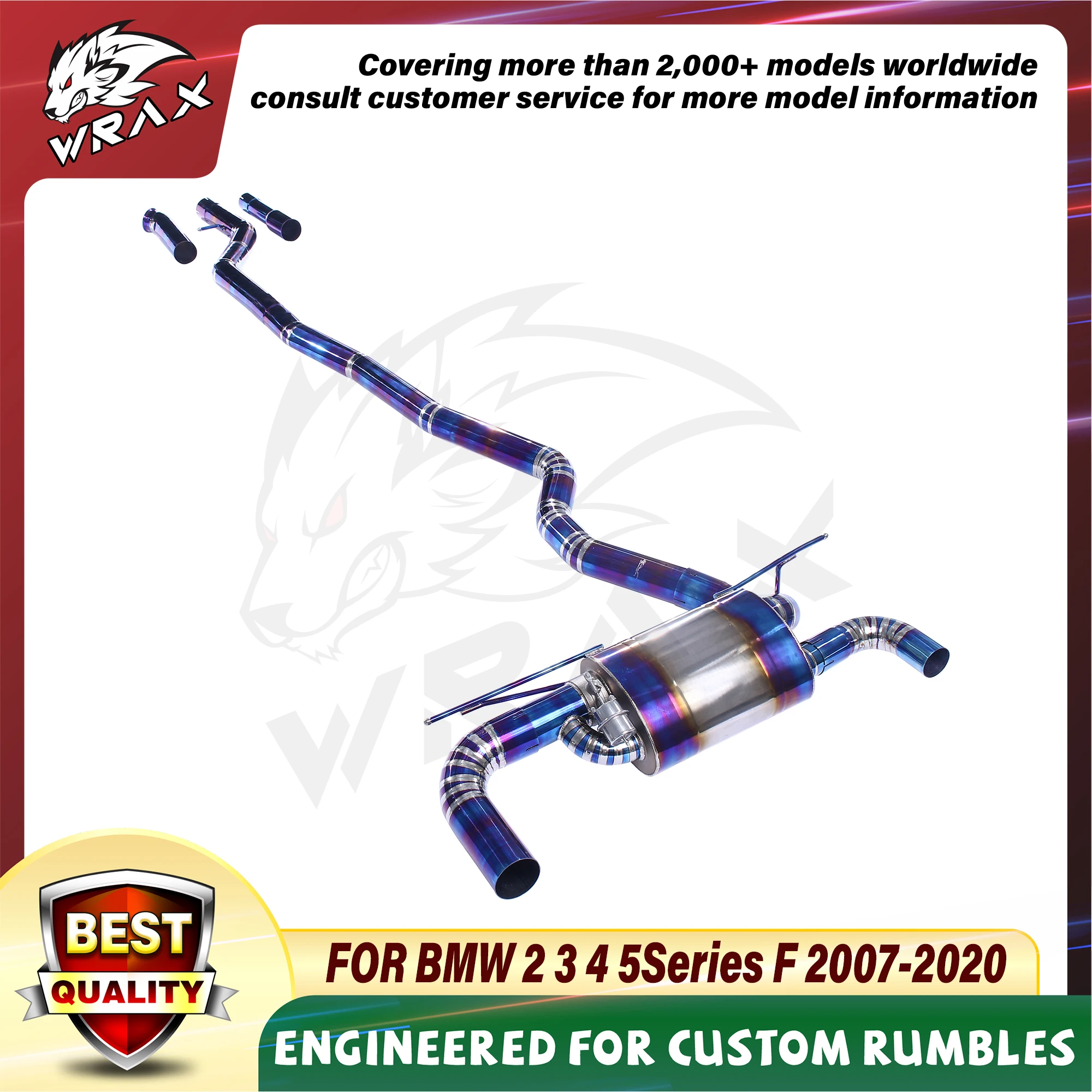 WRAX Uitlaat Voor BMW 2 3 4 5 Serie F 2007-2020 titanium legering Catback Hoge Prestaties Uitlaat Uitlaatsystemen staart Prestaties