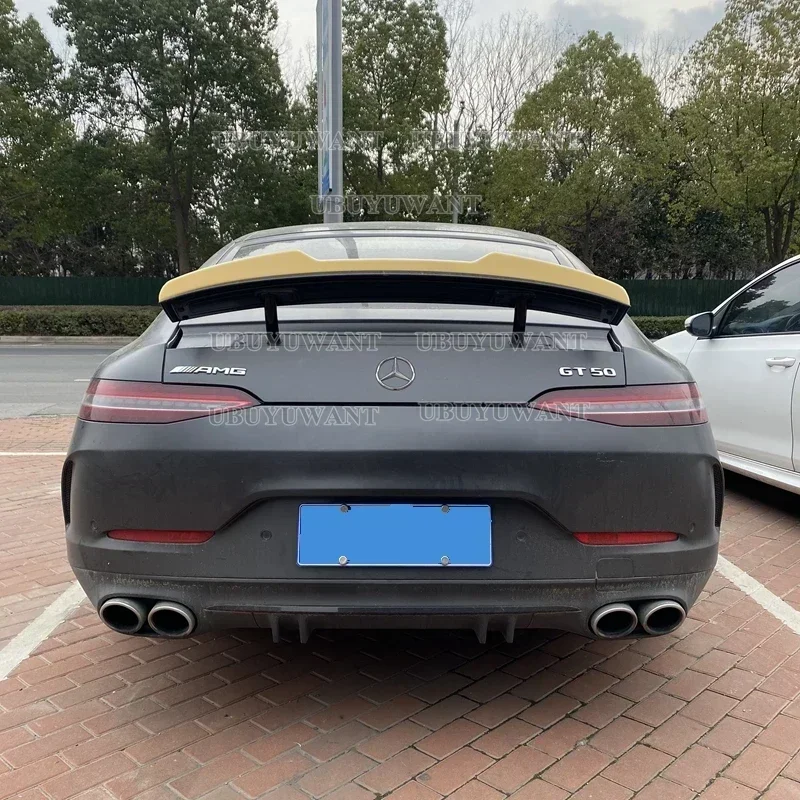 Para Mercedes Benz GT G T S G T R Coupe 2015 - 2018 ABS negro brillante labio del maletero alerón estilo de coche - imagen 4