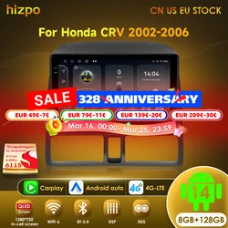 Hizpo 2DIN Android Auto para Honda CR-V 2002-2006 con CarPlay
