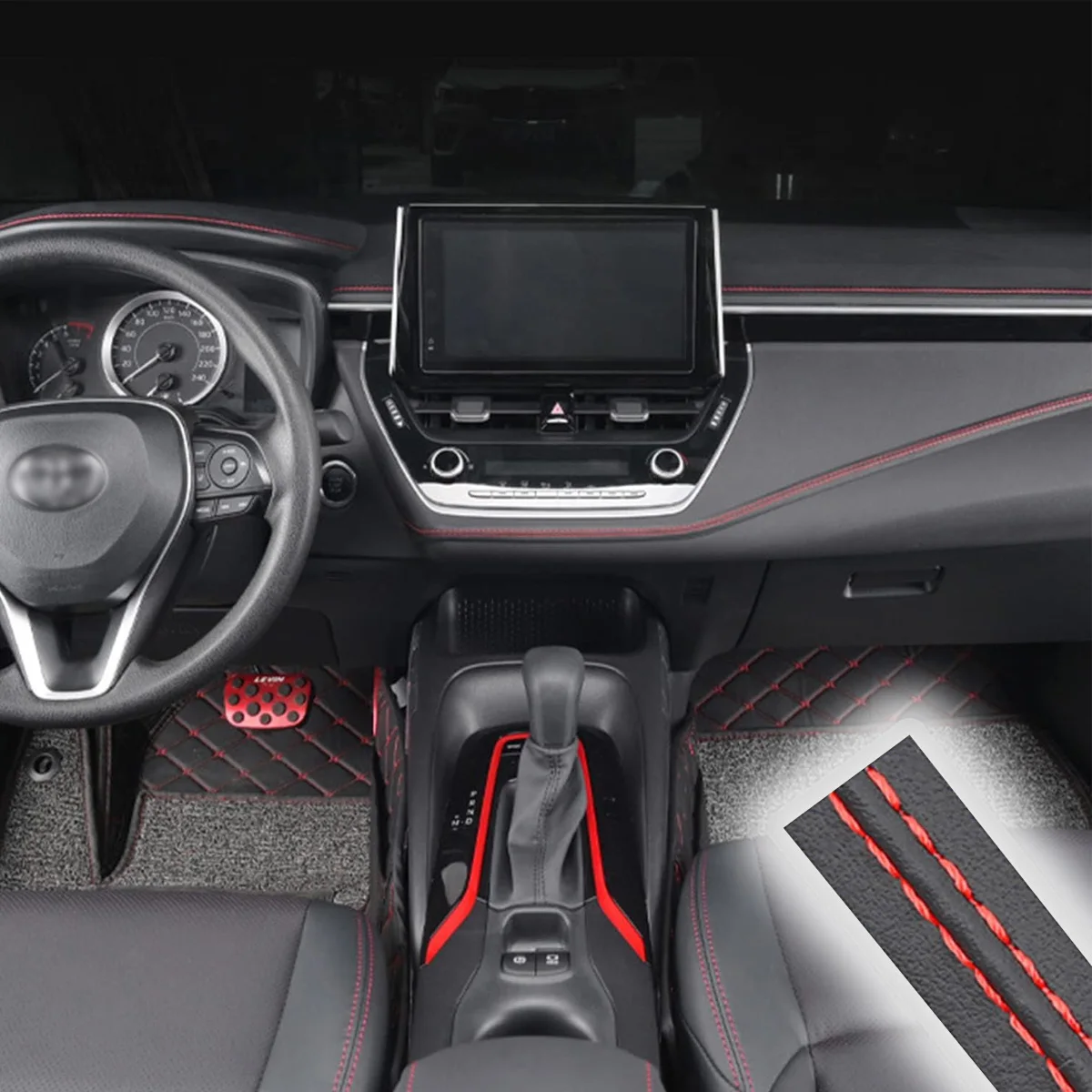 Perfil decorativo autoadhesivo cuero sintético interior coche - imagen 5