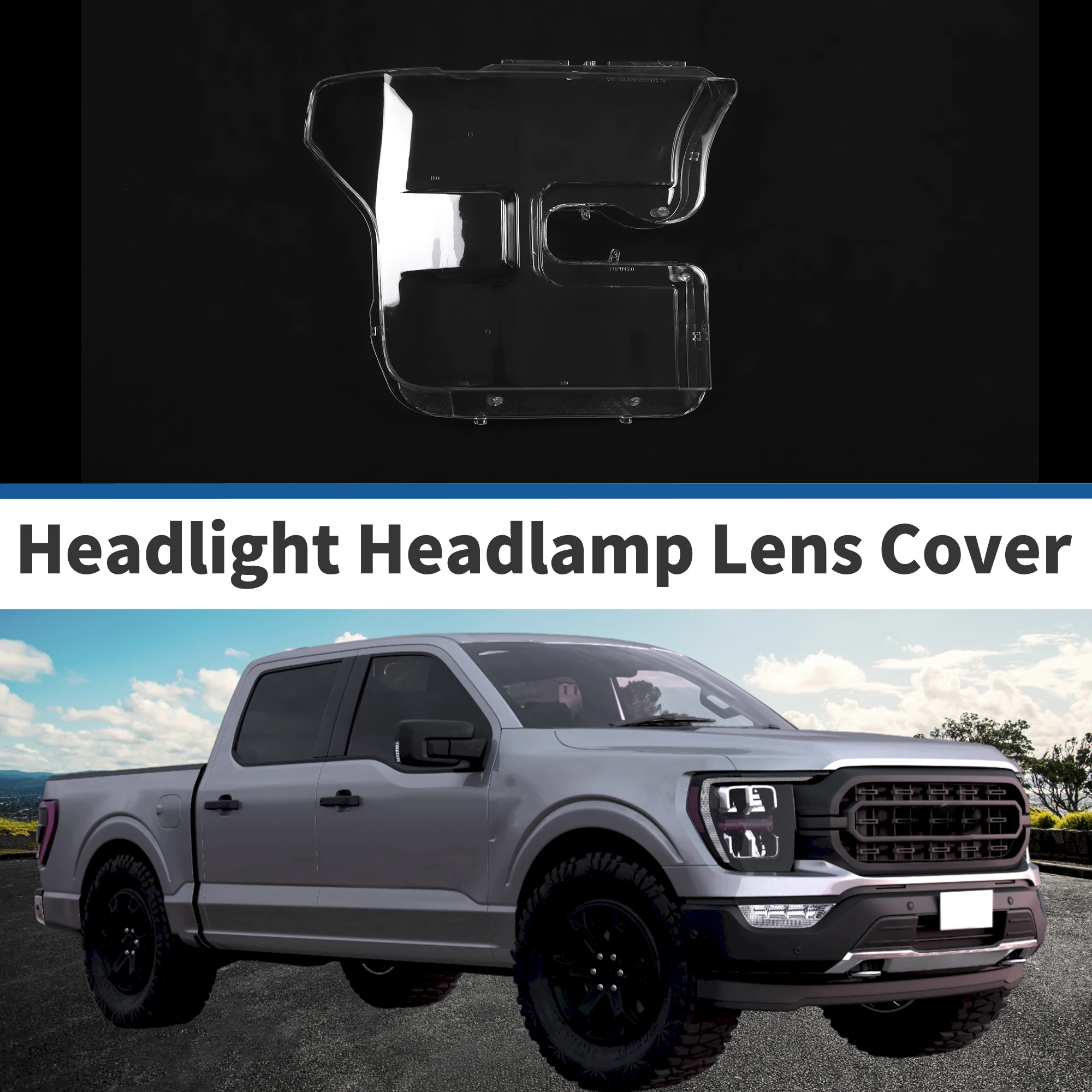 UXCELL Auto faro delantero derecho cubierta de lente Shell faro lente cubierta de lente transparente para Ford F-150 2015-2017 1 ud.