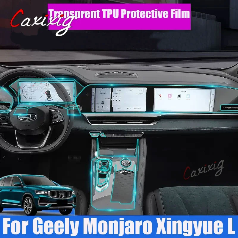 Para Geely Monjaro KX11 Xingyue L 2021 2022 2023 consola central Interior de coche película protectora transparente de TPU reparación antiarañazos - imagen 2