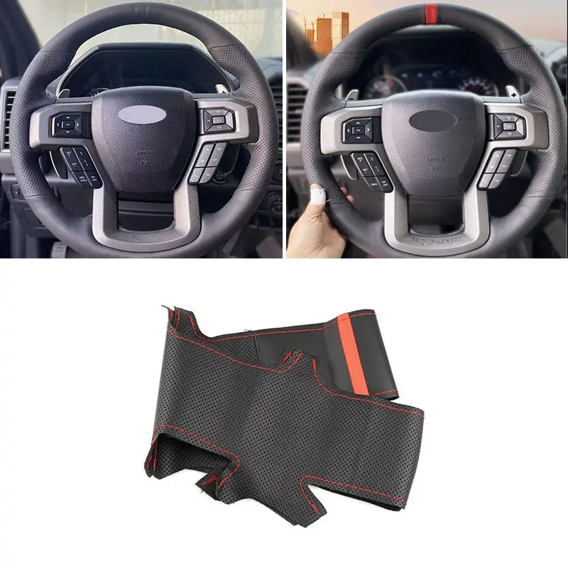 Protector interior volante cuero microfibra Ford F-150 2015-2019 - imagen 2