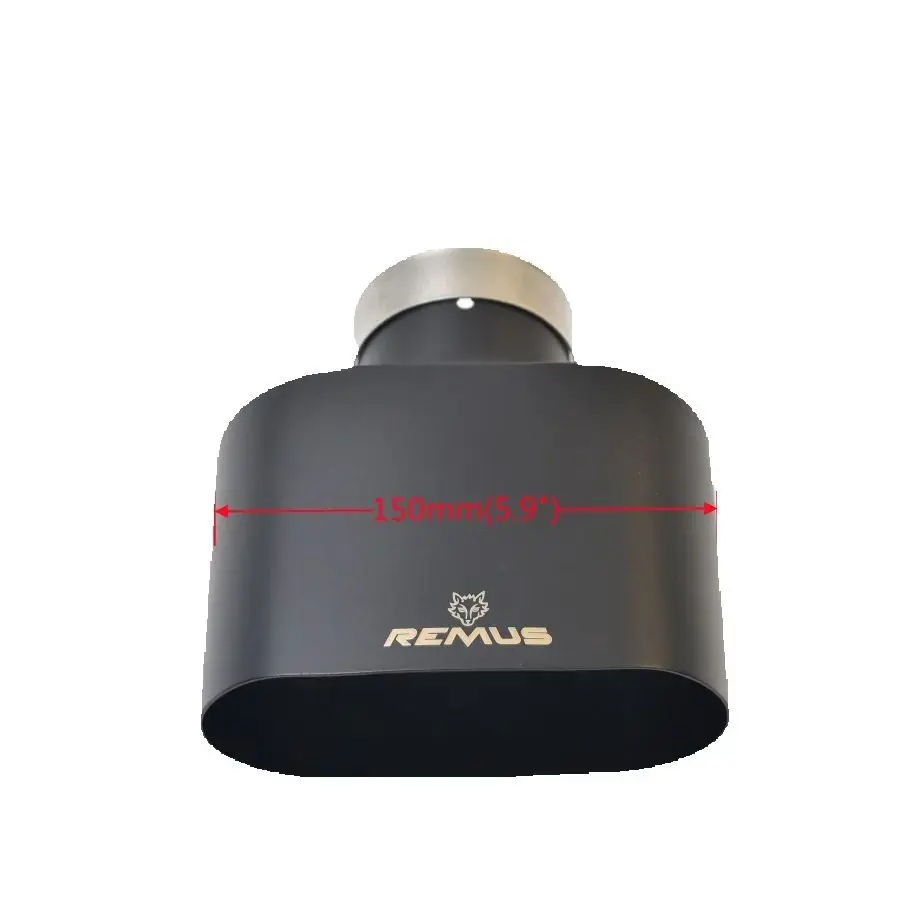 RE-silenciador automotriz elíptico de acero inoxidable, color negro mate, de gran diámetro, sistema de escape, boquilla Universal - imagen 3