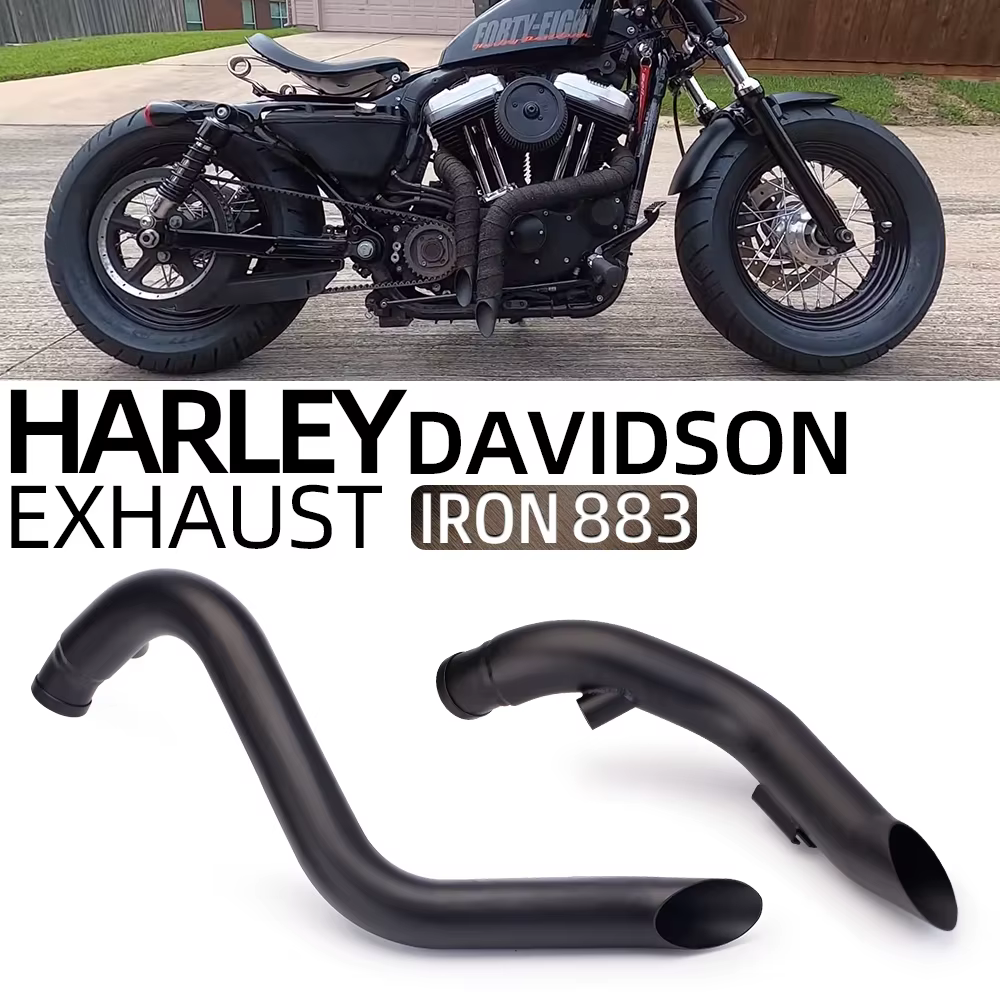 Escape personalizado para moto con control delantero – Harley Sportster - imagen 3